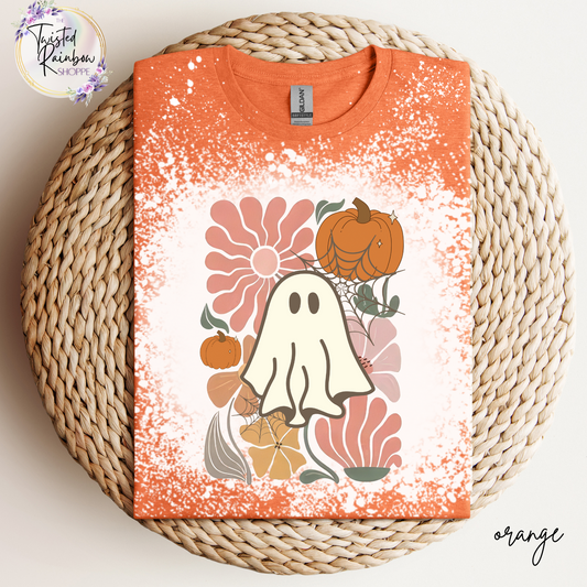 Boho Ghost Pumpkin Floral